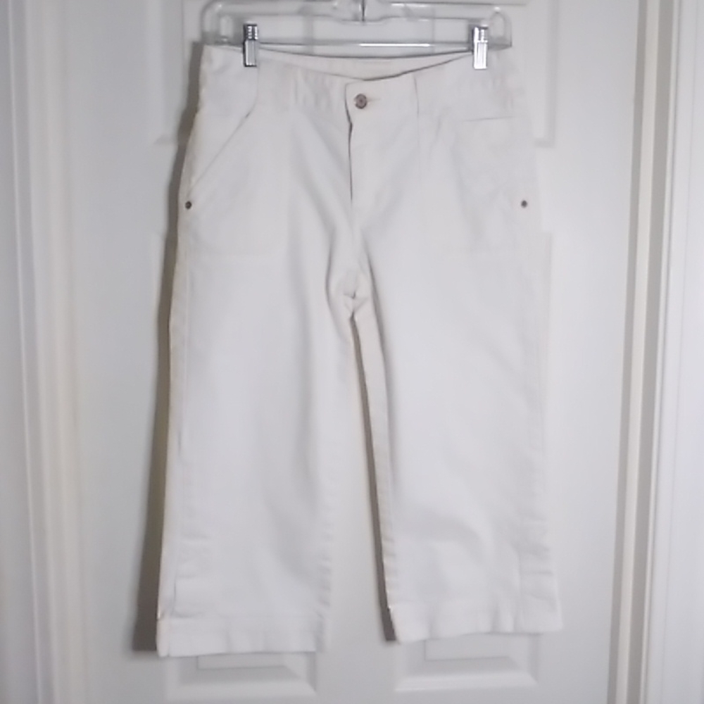 Eddie Bauer White Cotton Spandex denim capris